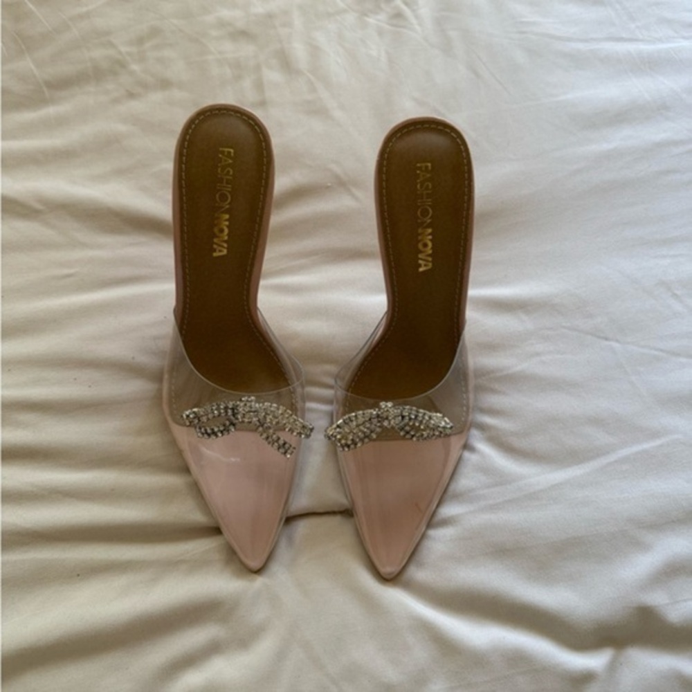 Fashion Nova Women's Pink Slip-On Heels
